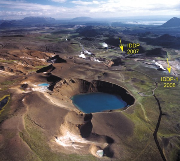 That’s hot. Aerial photo of Iceland’s Viti explosive crater near the Krafla geothermal well field. That’s hot. Aerial photo of Iceland’s Viti explosive crater near the Krafla geothermal well field.