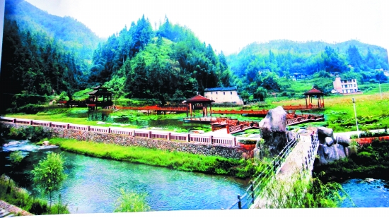 建好的人工湿地上还将建长廊和亭子,成为一处风景。图为湿地效果图。王蕾 翻拍